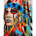Картина раскраска по  номерам на холсте - 40*50см Никитошка GX25272 Индианка