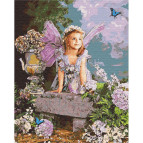 Картина раскраска по  номерам на холсте - 40*50см Никитошка GX7154 Девочка в саду