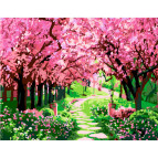 Картина раскраска по  номерам на холсте - 35*45см Rosa Premium N00013238 Вишневый сад