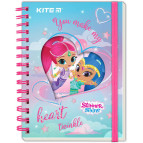 Блокнот А6 80л Kite спираль Shimmer and Shine SH20-229
