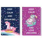 Блокнот А6 80л. картонная обложка A-Plus Единорог в клетку А6054