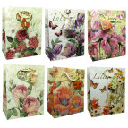 Пакет подарочный бумажный 18*23*10см с глитером 8821-S