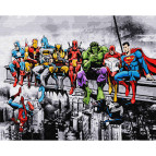 Картина раскраска по  номерам на холсте - 40*50см Никитошка GX25864 Супер Герои