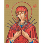 Картина раскраска по  номерам на холсте - 40*50см Никитошка GX23025 Семистрельная икона Божией Матери