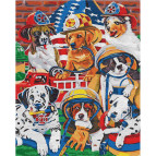 Картина раскраска по  номерам на холсте - 40*50см Никитошка GX5612 Собачки пожарные