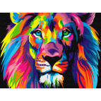 Картина раскраска по  номерам на холсте -  30*40см Никитошка EX5250 Радужный лев