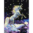 Картина раскраска по  номерам на холсте -  30*40см Никитошка EX5056 Снежный единорог