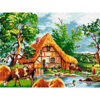 Картина раскраска по  номерам на холсте - 30*40см Никитошка EX6122 Прусская ферма