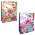 Пакет подарочный бумажный 26*32*12см Цветы 8298-M
