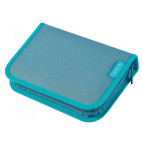 Пенал 1 отделение с 2 отворотами с наполнением Herlitz 11438496T Turquois 24 предметов