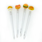 Ручка гелевая с насадкой Fast food ассорти, синяя №19133