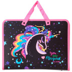 Папка-портфель 25,5*35см Class пластик на молнии 5632C Unicorn