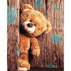Картина раскраска по  номерам на холсте - 40*50см Никитошка GX28713 Плюшевый медвежонок