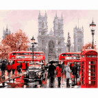 Картина раскраска по  номерам на холсте - 40*50см Никитошка GX8088 Дождливый Лондон