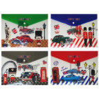 Папка-конверт А4 с кнопкой с принтом Лидер 2201-068