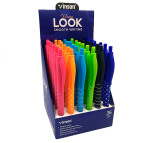 Ручка шариковая Vinson Look soft-touch 3202 автоматическая, пишет синим 0,7мм, корпус ассорти