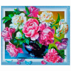 Алмазная мозаика по номерам на холсте с 3D эффектом 40*50см Josef Otten ELT0123 Пионы