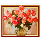 Алмазная мозаика по номерам на холсте с 3D эффектом 40*50см Josef Otten ELT0328 Розы