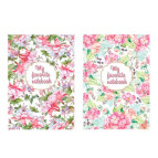 Тетрадь А5 80л. картонная обложка A-Plus Цветы в клетку А5074