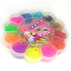 Набор для плетения резинками Rainbow Loom Bands 600шт. + крючок + рогатка Ромашка №09