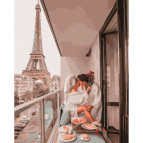 Картина раскраска по  номерам на холсте - 40*50см Никитошка GX37194 Свидание в Париже
