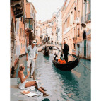 Картина раскраска по  номерам на холсте - 40*50см Никитошка GX37205 Посиделки у канала