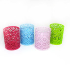 Стакан для ручек канцелярская Металл высечка Цветочки Д80мм 3687