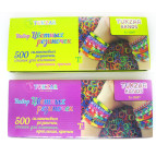 Резинки для плетения Tukzar Rainbow Loom Bands 500шт. однотонные Ассорти микс +крючок +станок TZ-12857
