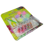 Резинки для плетения Tukzar Rainbow Loom Bands 300шт. зебра Ассорти микс +крючок +станок мини AN-67