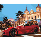 Картина раскраска по  номерам на холсте  - 40*50см Идейка КН2515 Яркая Феррари