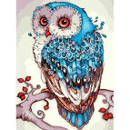 Картина раскраска по  номерам на холсте  30*40см Идейка КН2458 Сова