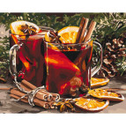 Картина раскраска по  номерам на холсте  - 40*50см Идейка КН5569 Ароматный глинтвейн