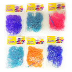 Резинки для плетения Tukzar Rainbow Loom Bands 300шт. двухцветные Ассорти микс +крючок AN-69