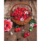 Картина раскраска по  номерам на холсте  - 40*50см Идейка КН5597 Вишневая радость