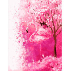 Картина раскраска по номерам на холсте - 40*50см Sultani ST8028-4/X1948 Розовый фламинго