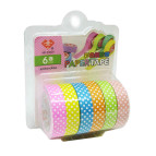 Набор ленточек из бумаги Santi 6шт*10мм*6м Горошек 33029