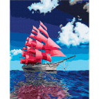 Картина раскраска по  номерам на холсте - 40*50см Никитошка GX21104 Алые паруса