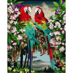 Картина раскраска по  номерам на холсте - 40*50см Никитошка GX37060 Попугаи Ара
