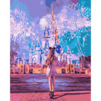 Картина раскраска по  номерам на холсте - 40*50см Никитошка ATG0011 Фейрверк в Диснейленде