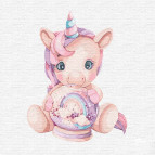 Картина раскраска по  номерам на холсте - 30*30см Идейка КН2357 Розовый единорог