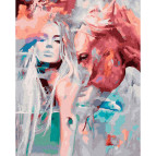 Картина раскраска по  номерам на холсте - 40*50см Никитошка GX25877 Девушка и её лошадь