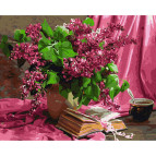 Картина раскраска по  номерам на холсте - 40*50см Никитошка GX37579 Букет сирени