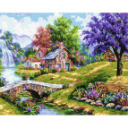 Картина раскраска по  номерам на холсте - 40*50см Никитошка GX38156 Сказочный сад