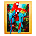 Алмазная живопись мозаика  по номерам на холсте 40*50см Лидер GC001 Попугаи Ара