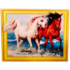 Алмазная живопись мозаика  по номерам на холсте 40*50см Лидер GC027 Пара коней