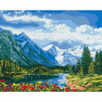 Картина раскраска по номерам на холсте - 40*50см Идейка КН2288 Альпийское совершенство