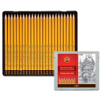 Карандаши чернографитные простые, набор 24шт. Koh-i-Noor 1504 8B-10H