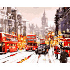 Картина раскраска по  номерам на холсте - 40*50см Никитошка GX5395 Лондон с красным акцентом