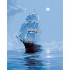Картина раскраска по  номерам на холсте - 40*50см Никитошка GX25462 На рейде при луне