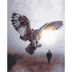 Картина раскраска по  номерам на холсте - 40*50см Никитошка GX40115 Сова на охоте